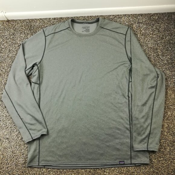 Patagonia Shirt Capilene Base Layer Polartec Midweight Long Sleeve Gray Mens 2XL - Picture 1 of 10